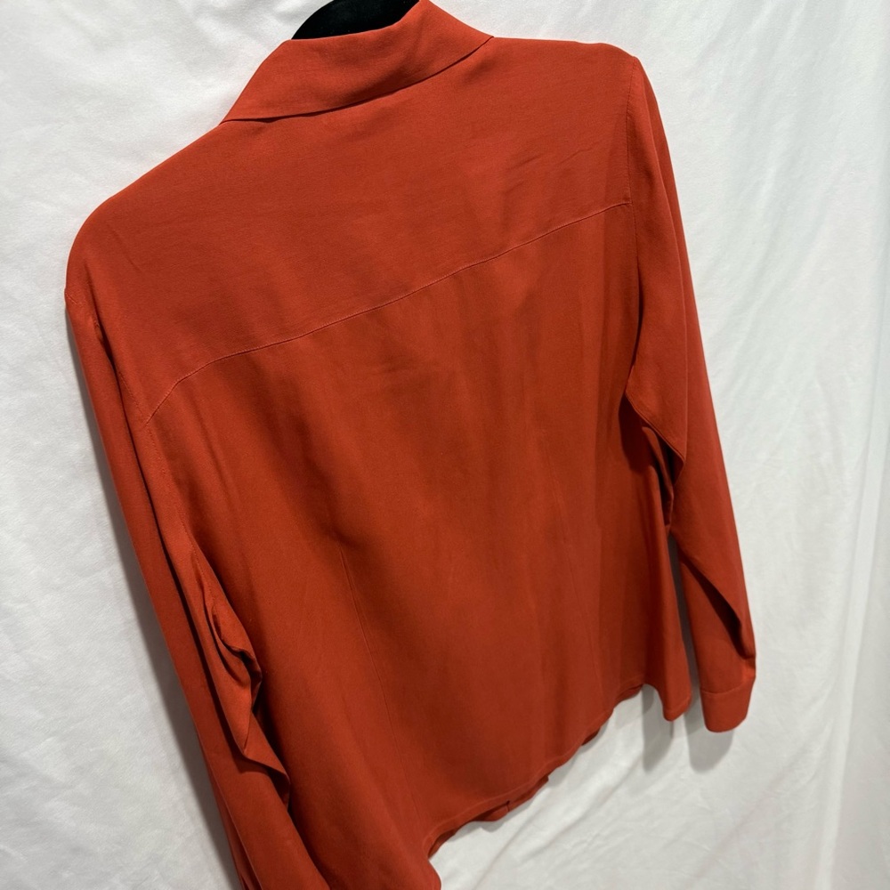 Anna and Frank 100% Silk Terracotta Button Down Blouse‎ Large Old Money Luxury - Picture 10 of 15